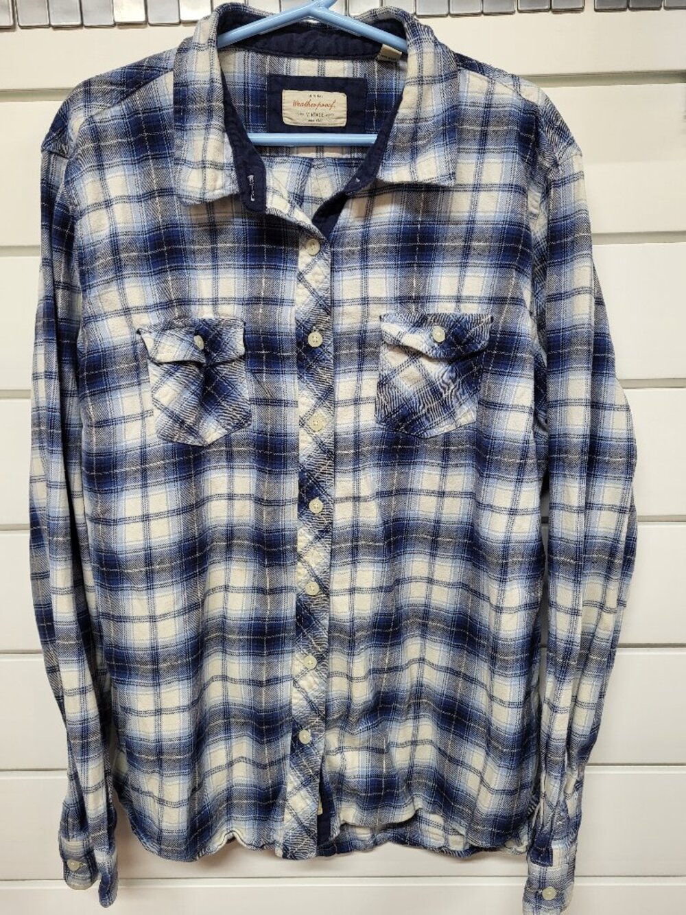 Original Weatherproof Vintage Long Sleeved Plaid Button Down Shirt